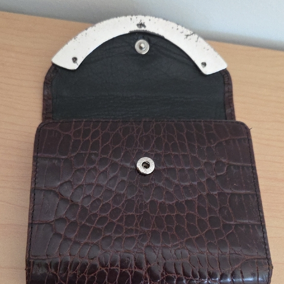 Brighton Dark Brown Crocodile-Embossed Leather Wallet - Picture 3 of 9